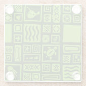 Tiki Pattern Glazen Onderzetter (Achterkant)