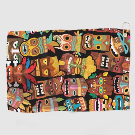 Tiki Pattern Golfhanddoek (Horizontaal)