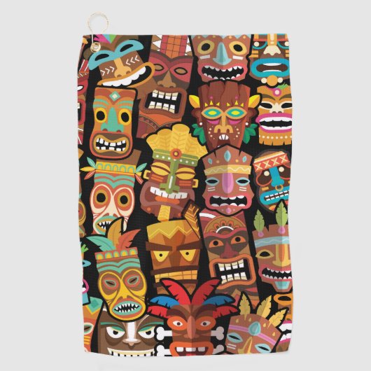 Tiki Pattern Golfhanddoek (Voorkant)