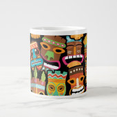 Tiki Pattern Grote Koffiekop (Voorkant)