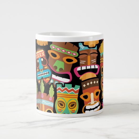 Tiki Pattern Grote Koffiekop (Voorkant)