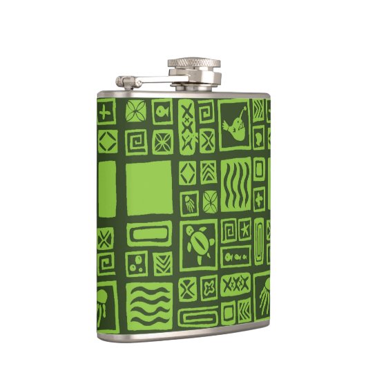 Tiki Pattern Heupfles (Rechts)