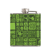 Tiki Pattern Heupfles (Achterkant)
