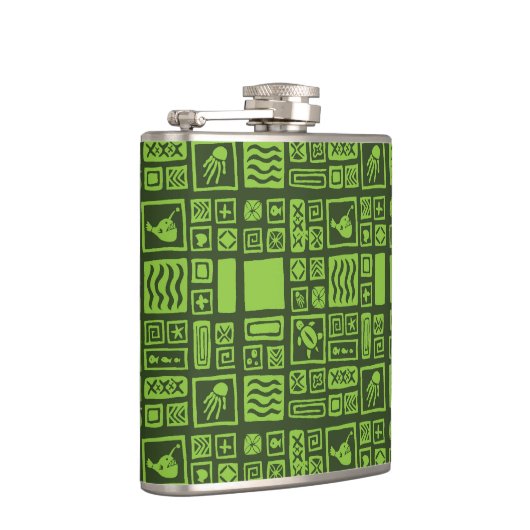 Tiki Pattern Heupfles (Rechts)