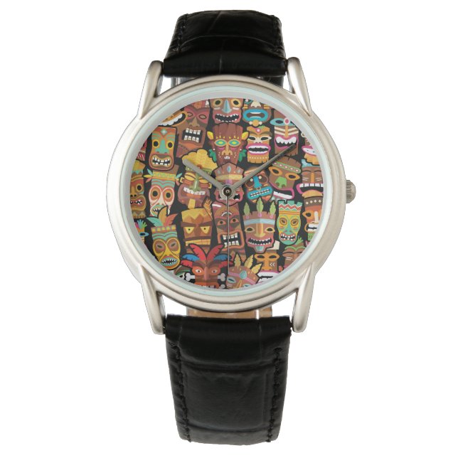 Tiki Pattern Horloge (Voorkant)