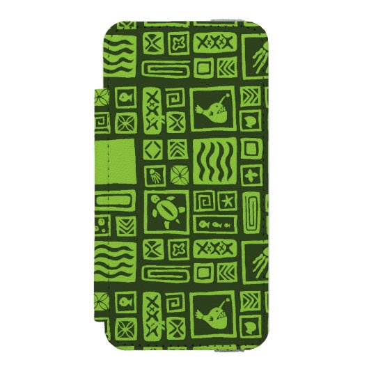 Tiki Pattern Incipio iPhone Portemonnee Hoesje (Voorkant Agenda)