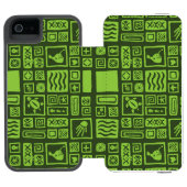 Tiki Pattern Incipio iPhone Portemonnee Hoesje (Agenda Open)