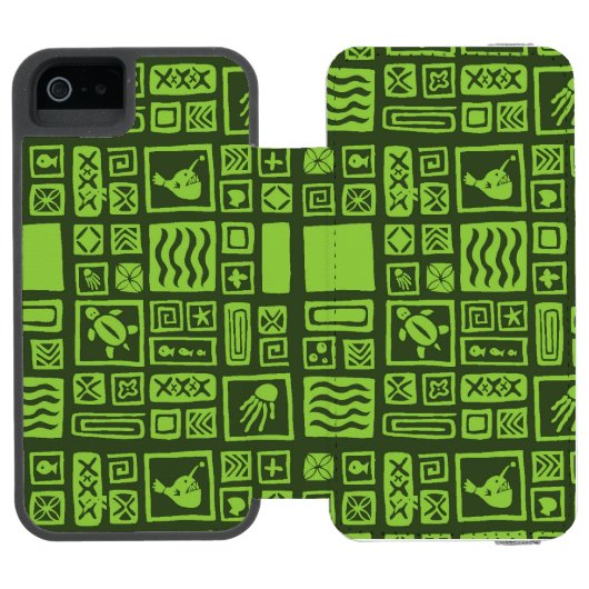 Tiki Pattern Incipio iPhone Portemonnee Hoesje (Agenda Open)
