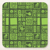 Tiki Pattern Kartonnen Onderzetters (Voorkant)