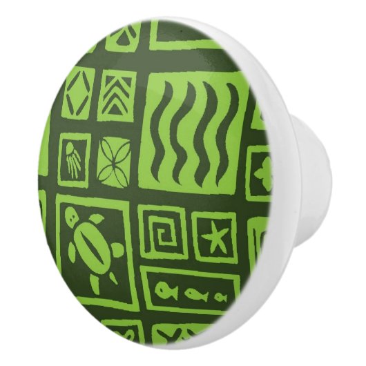 Tiki Pattern Keramische Knop (Rechts)