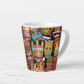 Tiki Pattern Latte Mok (Rechterhoek)