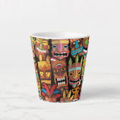 Tiki Pattern Latte Mok (Voorkant)