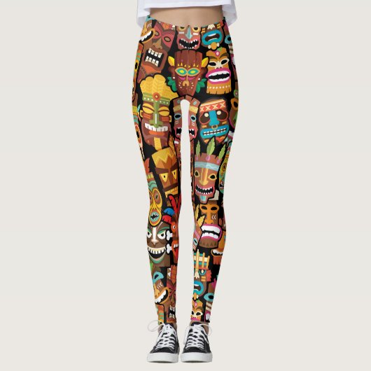 Tiki Pattern Leggings (Voorkant)