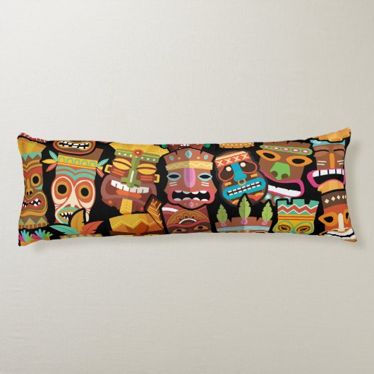 Tiki Pattern Lichaamskussen (Achterkant)