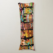 Tiki Pattern Lichaamskussen (Voorkant Verticaal)