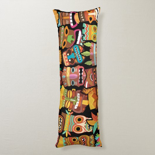 Tiki Pattern Lichaamskussen (Achterkant (Verticaal))