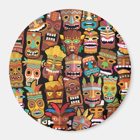 Tiki Pattern Magneet (Voorkant)