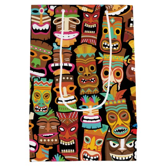 Tiki Pattern Medium Cadeauzakje (Achterkant)