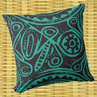Tiki Pattern  Melanesisch Kussen