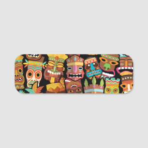 Tiki Pattern Naamplaatje