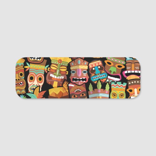 Tiki Pattern Naamplaatje (Voorkant)