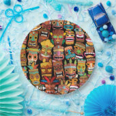 Tiki Pattern Papieren Bordje (Feest)
