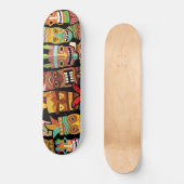 Tiki Pattern Persoonlijk Skateboard (Voorkant)