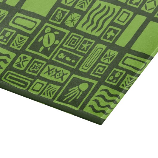 Tiki Pattern Snijplank (Hoek)