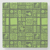 Tiki Pattern Stenen Onderzetter (Voorkant)
