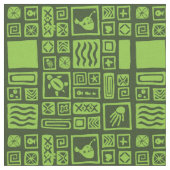 Tiki Pattern Stof (Close Up)
