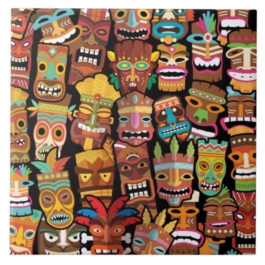 Tiki Pattern Tegeltje (Voorkant)