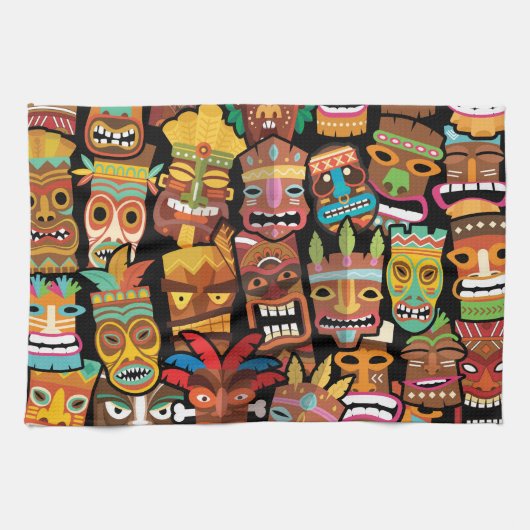 Tiki Pattern Theedoek (Horizontaal)