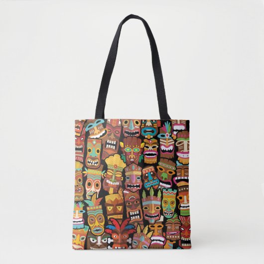 Tiki Pattern Tote Bag (Voorkant)
