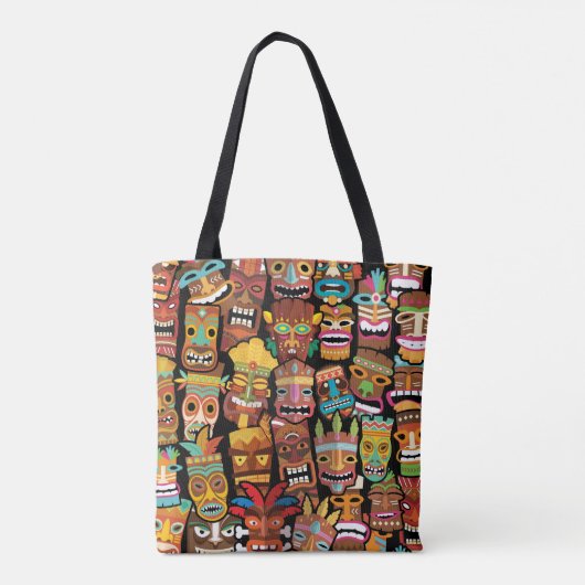 Tiki Pattern Tote Bag (Achterkant)