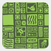 Tiki Pattern Vierkante Sticker (Voorkant)