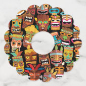 Tiki Pattern Wijnglaslabel (Voorkant)