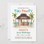 Tiki Pawty Tropical Beach Dog Party Kaart (Voorkant)