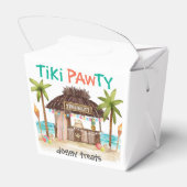 Tiki Pawty Tropical Dog Party Doggy-Verdragen Bedankdoosjes (Achterkant)