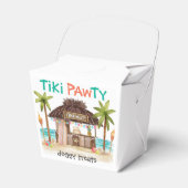 Tiki Pawty Tropical Dog Party Doggy-Verdragen Bedankdoosjes (Voorkant Zijde)