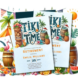 TIKI PENSIONERING Tropische Luau Hawaïaanse Partij Kaart