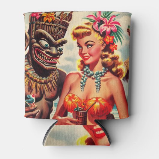 Tiki Pin-up Blikjeskoeler (Voorkant)