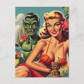 Tiki Pin Up Briefkaart (Voorkant)