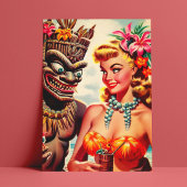 Tiki Pin-up Briefkaart