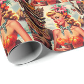  Tiki Pin-up Cadeaupapier (Rol Hoek)