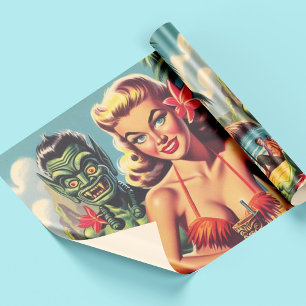 Tiki Pin Up Cadeaupapier