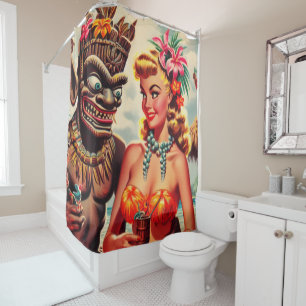  Tiki Pin-up Douchegordijn