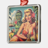 Tiki Pin Up Metalen Ornament (Links)