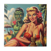 Tiki Pin Up Tegeltje (Voorkant)