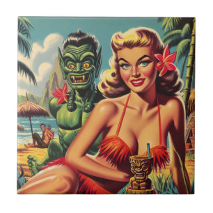  Tiki Pin Up Tegeltje