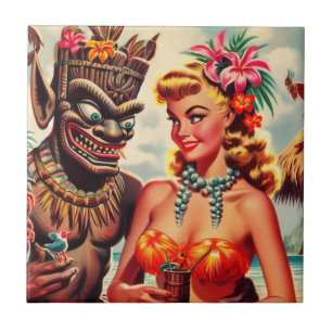 Tiki Pin-up Tegeltje